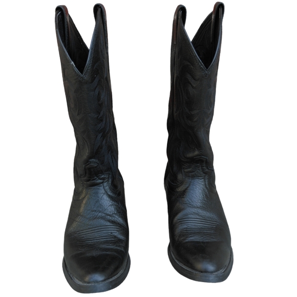 Justin Size 10D Deercow Stampede 2553 Black Leather Western Boots main image 14